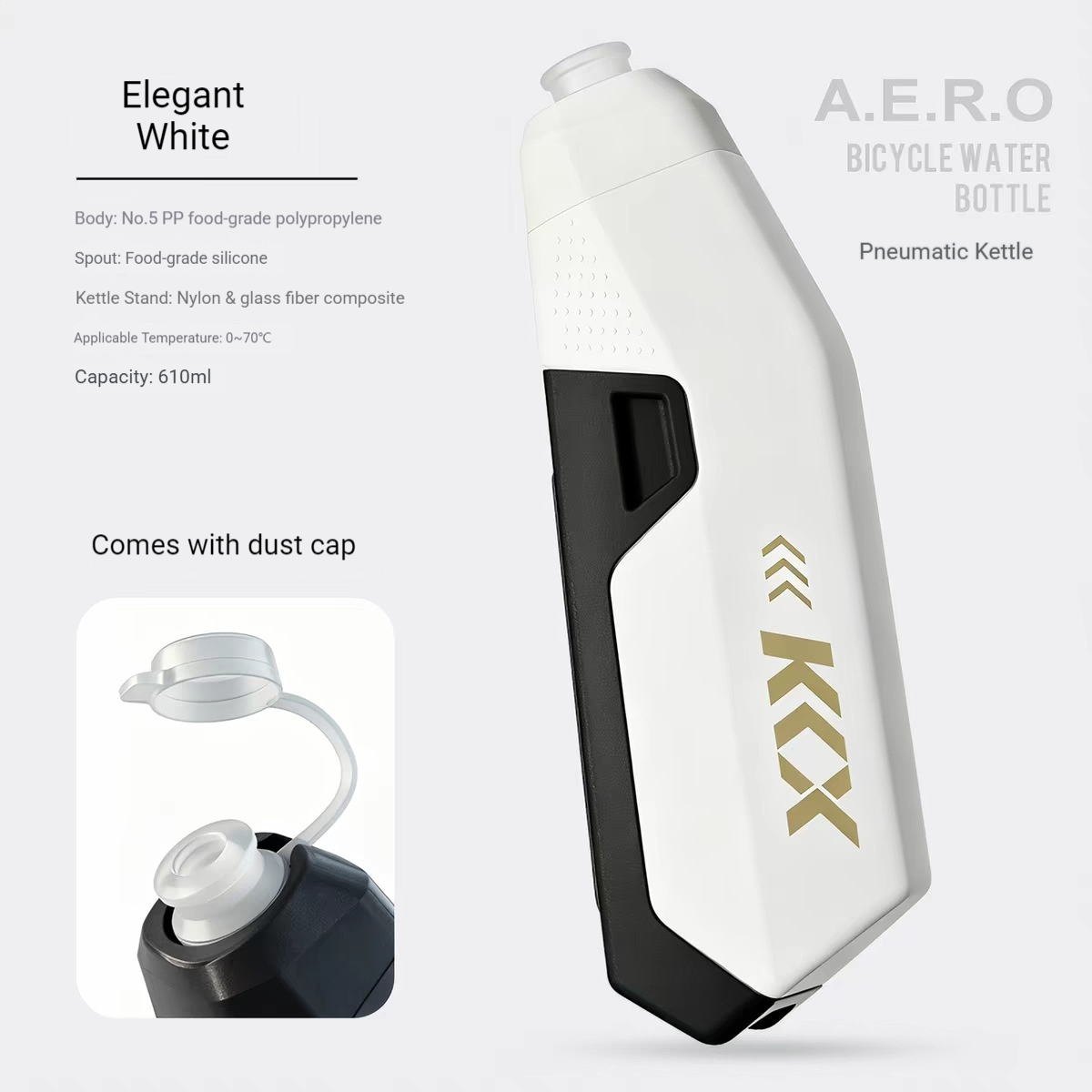 Mountain Biking Water Bottle - 610ML Large Capacity Aerodynamic Water Bottle
