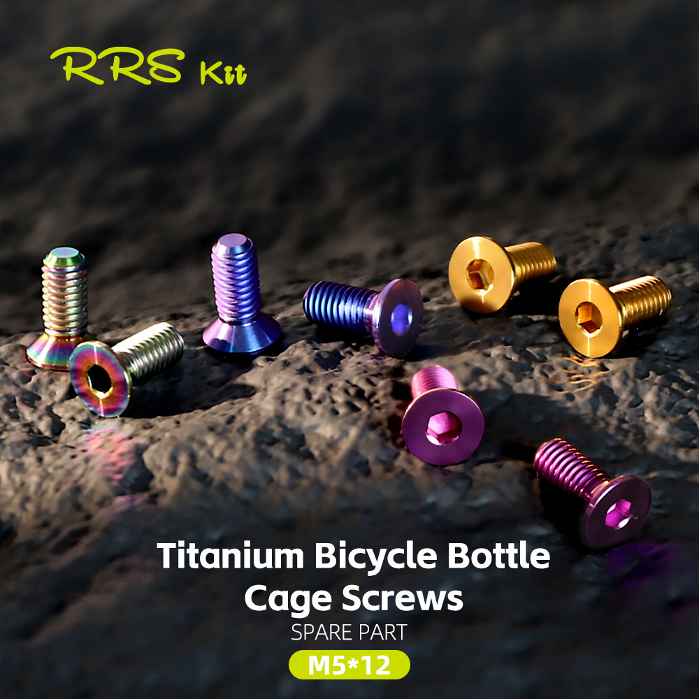 Mountain Biking Water Bottle - Rrskit Bicycle 2pcs Titanium Bottle Cage