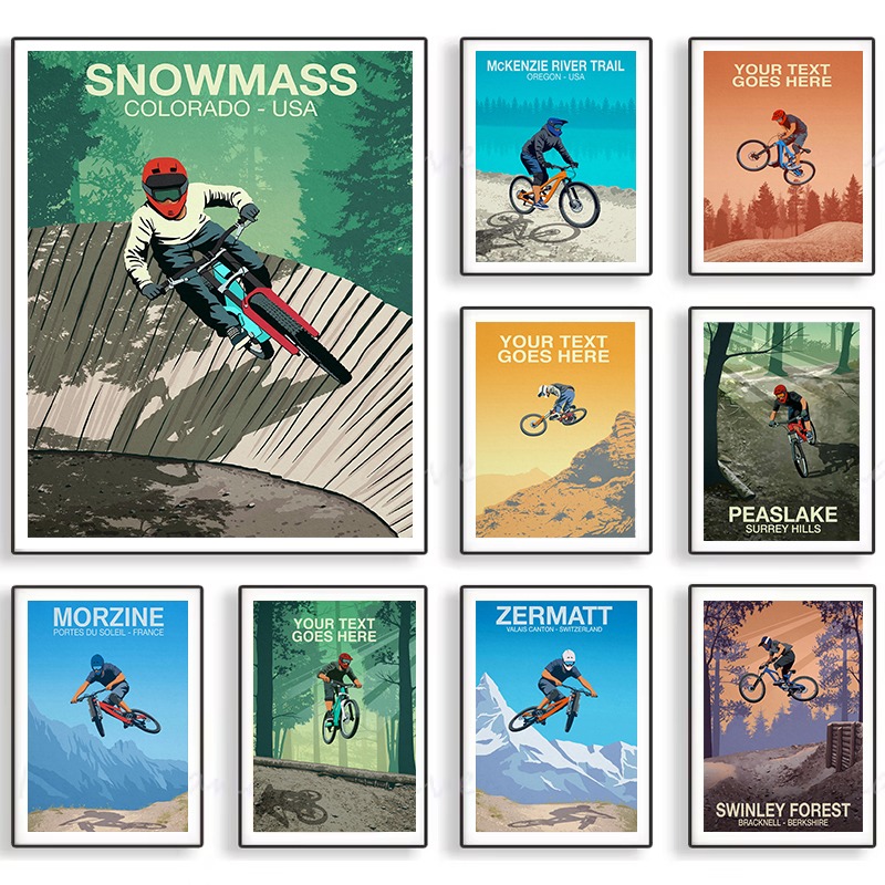 Mountain Biking Pictures - Mountain Bike Trail Poster Snowmass Morzine