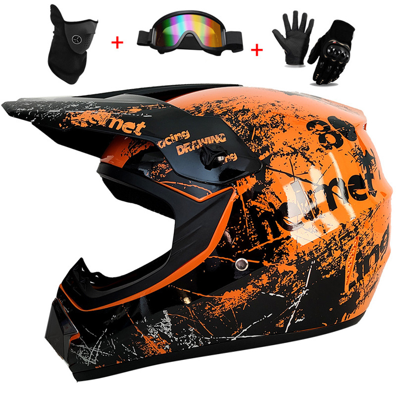 3Pcs Kids Off-Road Full Helmet - Mountain Biking Helmet Kids ulasan dan harga