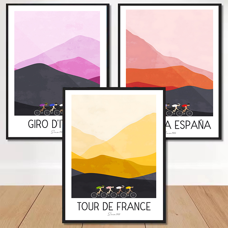 Watercolor Cycling Race Cyclis - Mountain Biking Pictures ulasan dan harga